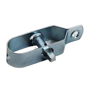 China ISO9001 2008 Chain Link Fence Post Clamps Metal Fence Accessories Dark Grey factory