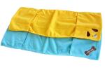 Yellow Microfiber Pet Towel With Bone Embroider