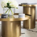 Five-star Hotel Modern Carbon Steel Art Round Corner Table Guest Room Bedside