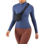 Women Lulu Gym Long Sleeve Yoga Zip Jacket 210gsm High Neck Slim Fit