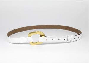 China White 18mm Womens Fashion Leather Belts Alloy Buckle factory