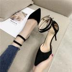 ZM024 New 2020 Summer Ladies High Heel Sandals Double Strap Sexy Cat Heel Women