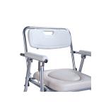 Steel Adjustable Height Shower Commode Toilet Chair With Arm Rest