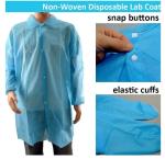 Unisex 50gsm Knitted Cuff Disposable Lab Coat