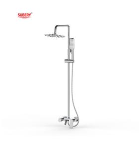China Matt Black Brass Bath Shower Faucets Thermostatic Temperature Adjustable factory