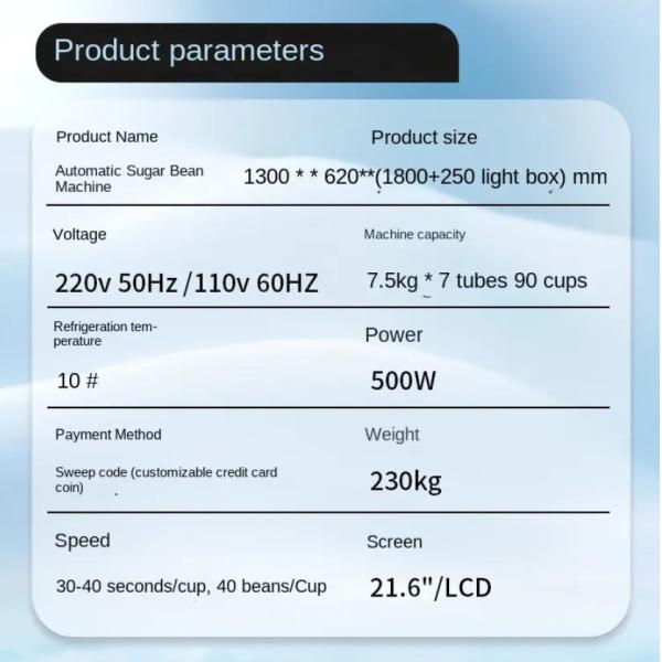 Intelligent Control High Efficiency 100% Fruit Marshmallow Chocolate Sugar Beans Candy Vending Machine Automatic Candy Dispenser