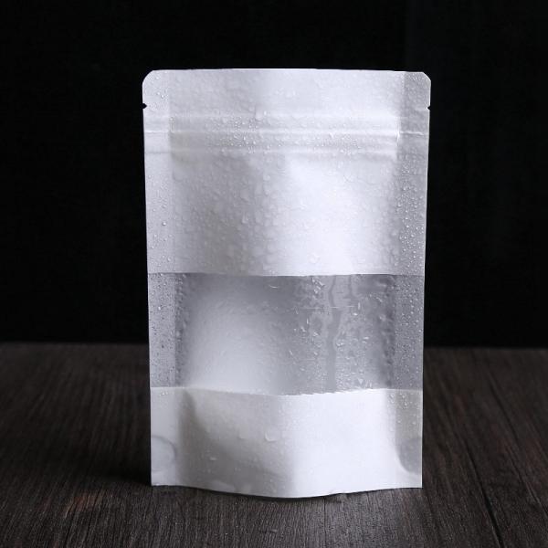 China Mega See Through Pouches Zipper White Resealable Paper Pouches factory