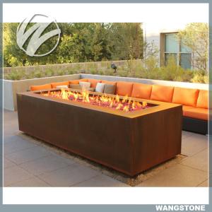 China Multi Function Corten Steel Fire Pit Rectangle Metal Garden Fire Pit Metal Sculpture factory