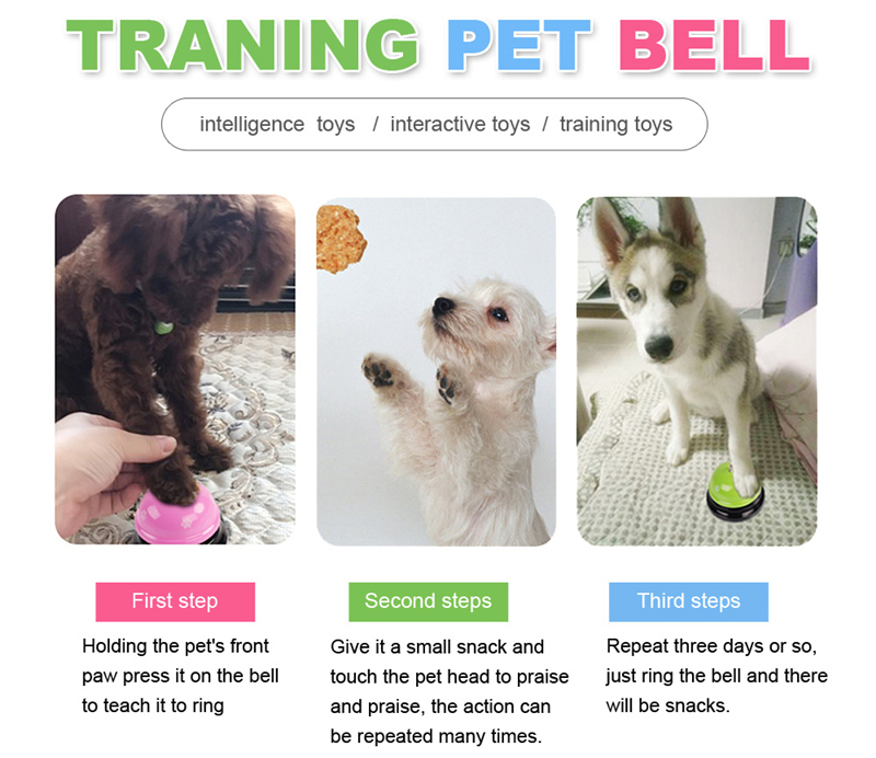 Pink Rose Ring Bell Dog Potty Training Intelligent Interactive Pet Toys