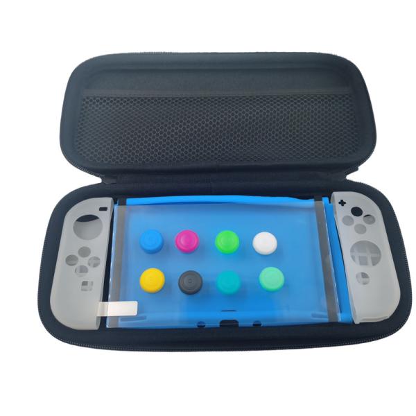 China Protection for 5 in 1 NS Console Accessories Bundle Silicone CASE Analog Grips Carry Case OLED Screen Protector Case factory