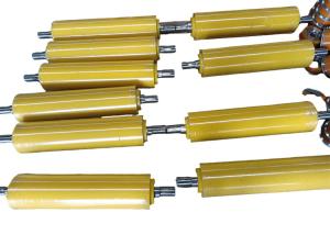China Custom Polyurethane Rollers 95 A Shore Hardness Polyurethane Coated Roller Anti Wear factory