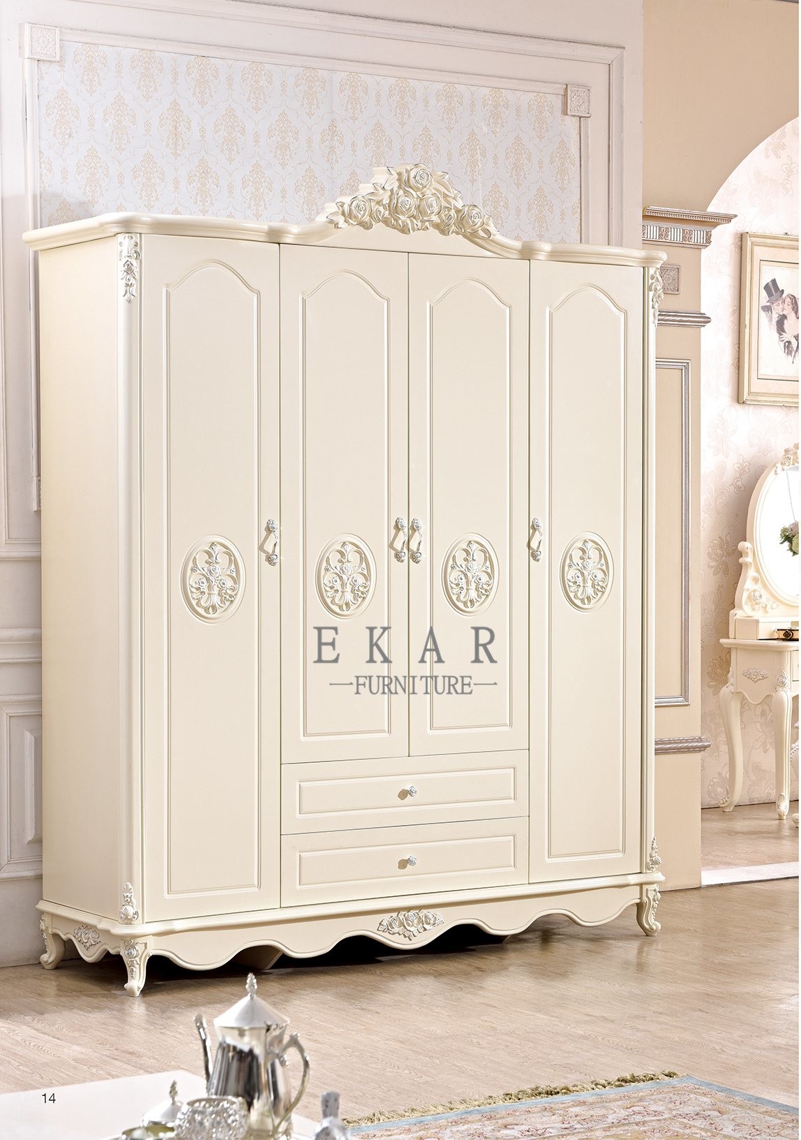 French antique Wardrobe Four Door
