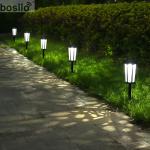 Amber Light RGB/ White Light RGB Solar Garden Lamps 10.5*10.5*47cm Size
