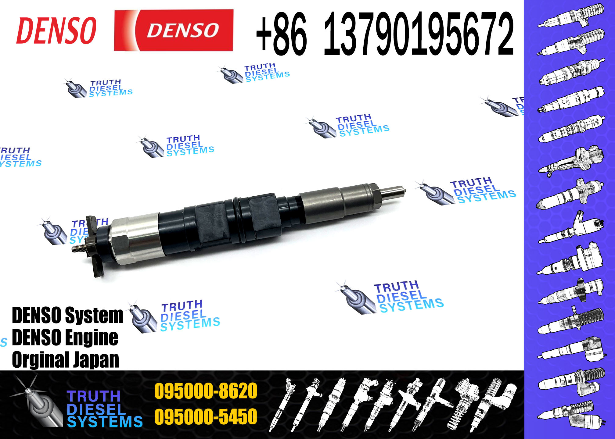Fuel Injector Assembly 095000-8621 Diesel Engine Fuel Injector 095000-8620 For MITSUBISHI 6M60T ME306200 ME307085