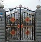 Welded Home Depot Wrought Iron Security Doors , Black Custom Metal Gates