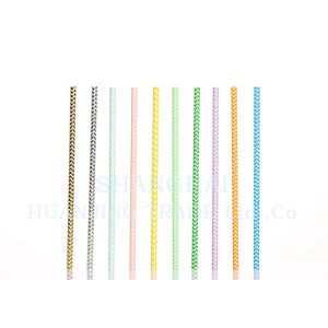 Convenient Rainbow Striped Paper Straws Eco Friendly Paper Drinking Straws