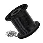 304 Stainless Steel Wire Cable Coated in Black Vinyl for String Lights Clothing