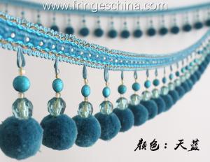 China Machine producing OEM wholesale beautiful trimmings beaded pom pom fringes factory