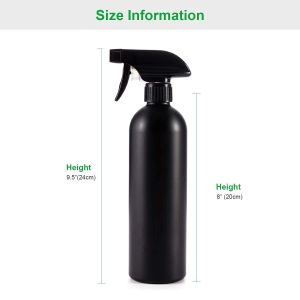 Plastic Spray Bottles Black For Cleaning Solutions 16 Oz (Pack Of 4), Heavy Duty