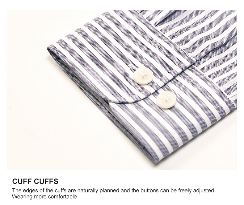Button Down Collar Blue and White Striped No Ironing French Inch Groom's Formal Shirt