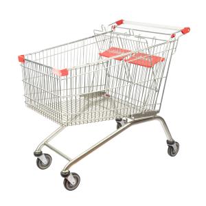 China European Style Grocery Shopping Trolley 275L With Dual Child Seats factory