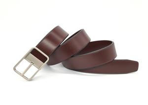 China 3.5cm Silver Buckle Casual Dress Smooth Leather Belt For Man 100-140cm Length factory