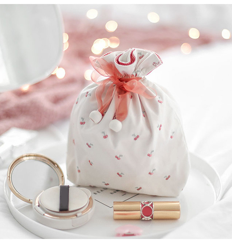 Recycled Portable Printing Drawstring Small Cosmetic Lazy Bag