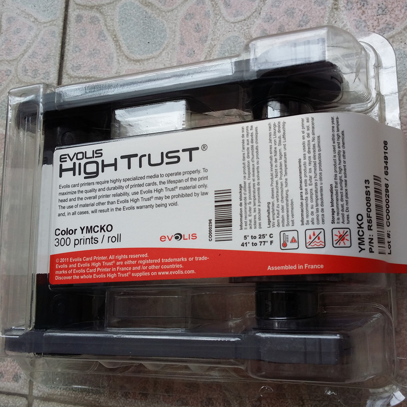 Excellent Evolis Compatible YMCKO Color Ribbon R5F008S13 for Volume Printing Demands