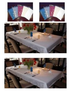 China White 3 Ply L108in Absorbent Premium Paper Tablecloths Rectangle factory
