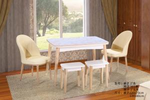 China Hard Granite Surface Solid Wood Dinette Sets For Household Nordic Style factory