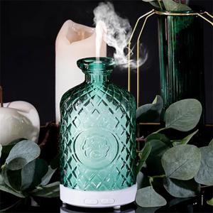 China LED Light Electric Glass Oil Diffuser Home Fragrance Climp Neck USB factory