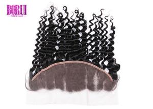 China 100% Virgin Brazilian Deep Wave , Frontal Lace Closure Free Part Environmentally Friendly factory