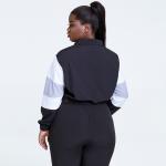 Long sleeve 100D Three Quarter Zip Pullover Women'S Crop Sweatshirt