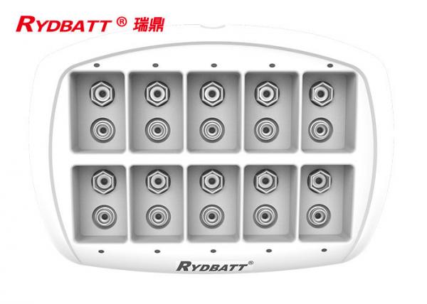China RYDBATT 10 Slot 6F22 Li Ion Battery Charger / Li Ion LED Smart 9v Lithium Ion Battery Charger factory