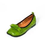 S239 2020 Gradient Polished Handmade Leather Women's Shoes Square Toe Velcro