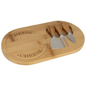 China Bamboo Rectangle Service Tray With bamboo Handled cheese knife tools factory