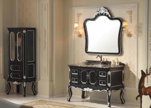 China 51in Washroom Solid Wood Bathroom Vanity With Sink And Mirror factory