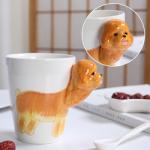 Customized Cute Ceramic Coffee Mugs 3d Animal Pattern For Gift