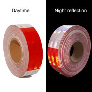 China OEM DOT-C2 Reflective Conspicuity Tape 6&quot; Red / White Reflective Sticker 2&quot; X 150ft Adhesive For Truck Safety factory