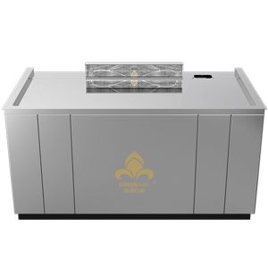 Customizable Rectangular Teppanyaki Grill Table with Smoke Exhaust