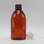 250ml Round Amber Prescription Pharmacy PET Liquid Medicine Scaled Container