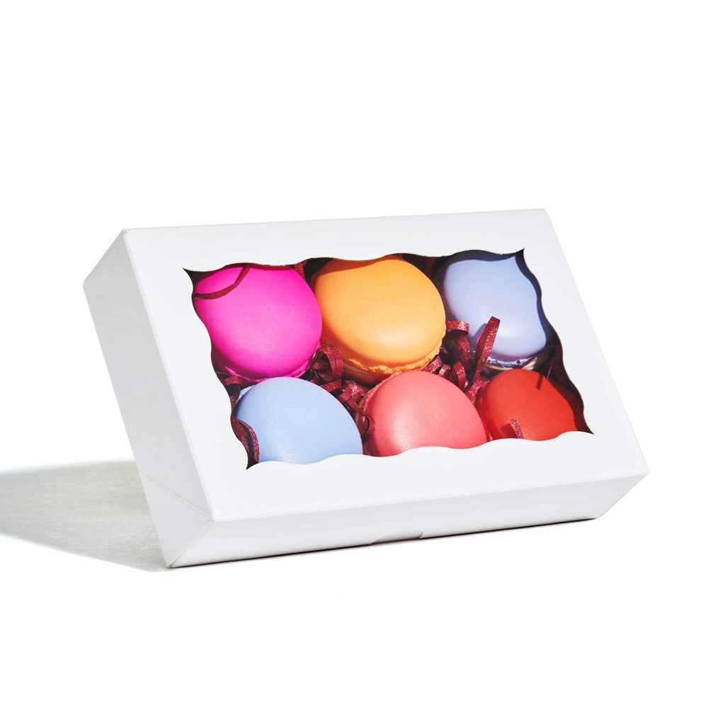 Foldable Kraft Paper Packaging Box With Window For Cake Dessert and Glossy Lamination