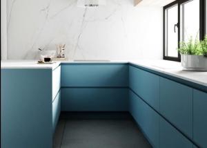 China 450MM Blue Modern Modular Kitchen Cabinets factory