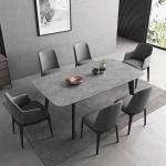 6 7 8 Seater Marble Dining Table And Chairs 130cm 140cm Minimalist Dining Table
