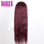 Long Straight 99j Color Virgin Hair Lace Frontal Wig