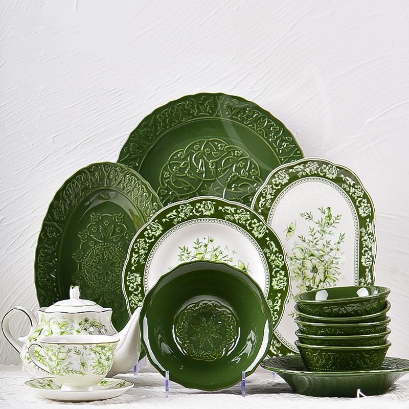 Ceramic Eid Al Fitr Dinnerware Set Porcelain Plates And Dishes Single Person Dish Set