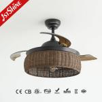 Woven Rattan Cage Ceiling Fan With Light Villatic Invisible Blade Dc 240v