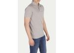 Grey Polyester Men's Polo Shirts With Pocket On The Left / Short Sleeve Polos