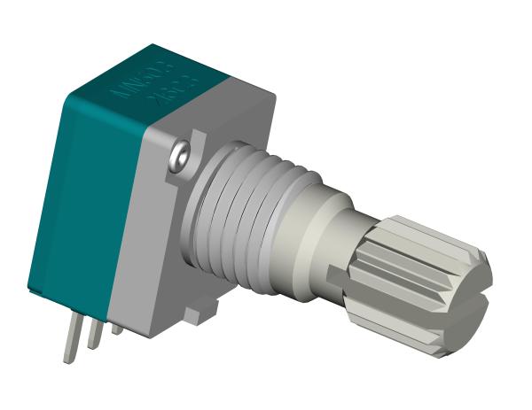 Round Shaft Plastic Rotary Potentiometer 100MΩ Min Insulation Resistance 6mm Or