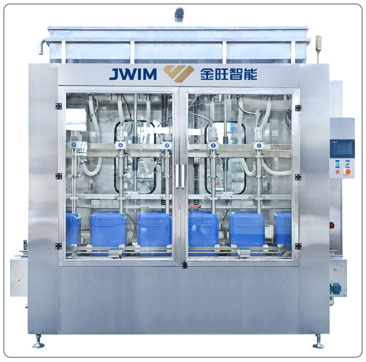 China Fertilizer Pesticide Bleach Filling Machine 6 Heads 5L 400 BPH factory